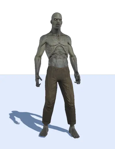 3D rigged humanoid character model of Zombie