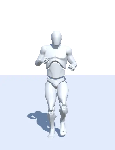 Animation of a 3D humanoid character performing a Run Backward action.